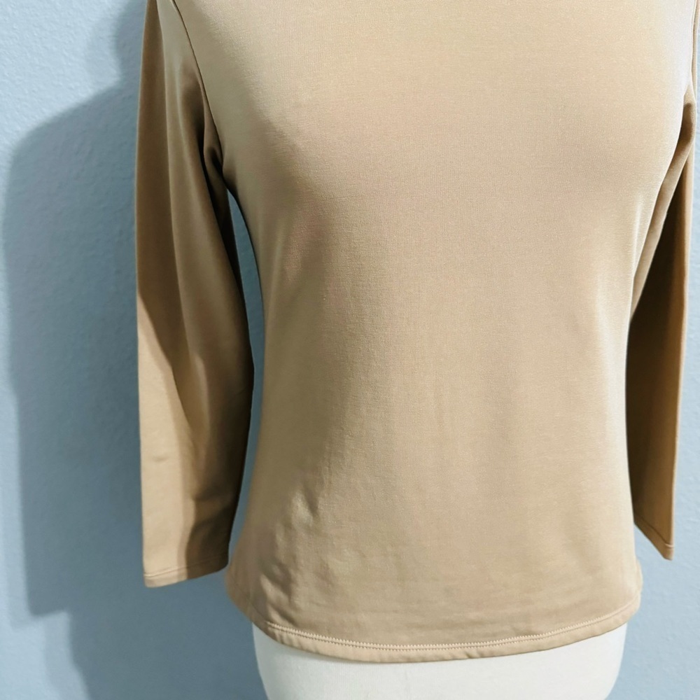 Unique Lingerie Tan Long Sleeves Round‎ Neck Thermo Winter Shirt Size S - Picture 6 of 12